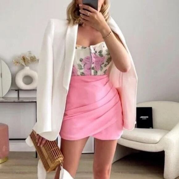 ZARA Floral Print Corset Crop Top Strapless Bustier Feminine Size Small NWT - Picture 1 of 10